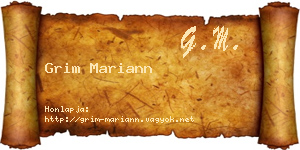 Grim Mariann névjegykártya